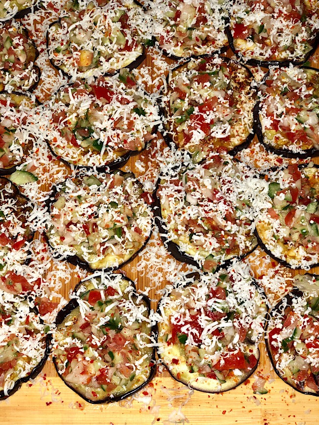 Mediterranean eggplant pizza