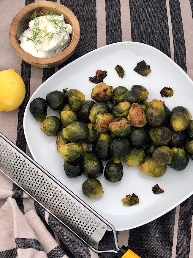 Spicy lemony Brussels sprouts